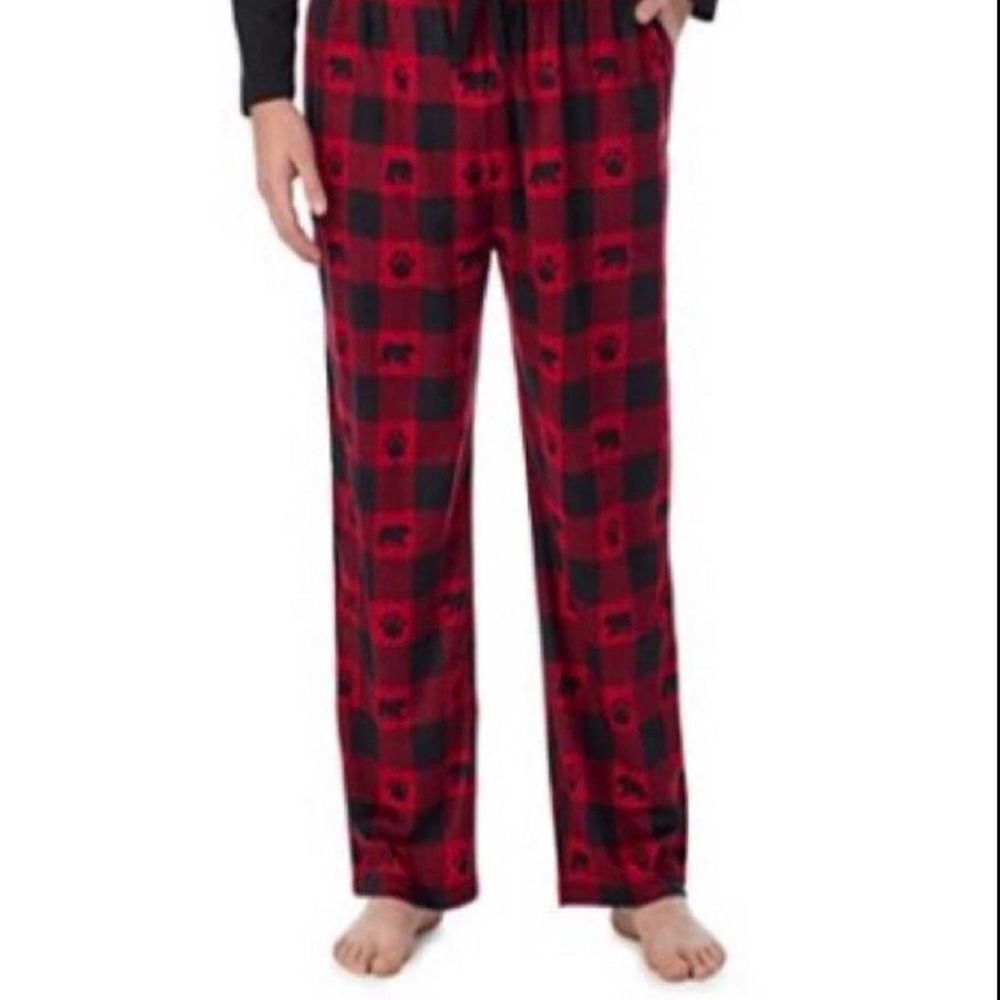 Cuddl Duds Men's 2XB Buffalo Plaid Fleece Lounge Pants Pajama Sleep Bottoms NWT